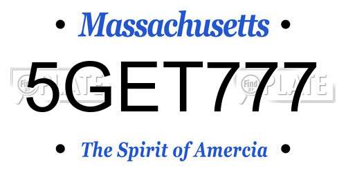 5GET777 Massachusetts License Plate