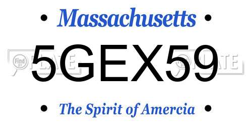 5GEX59 Massachusetts License Plate
