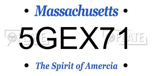 5GEX71 Massachusetts License Plate