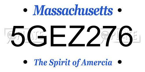 5GEZ276 Massachusetts License Plate