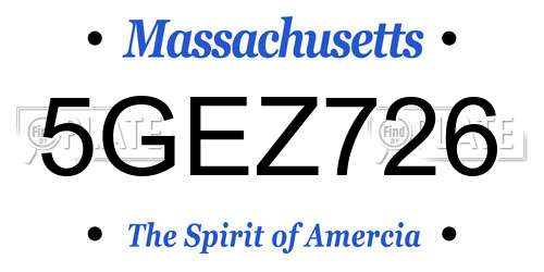 5GEZ726 Massachusetts License Plate