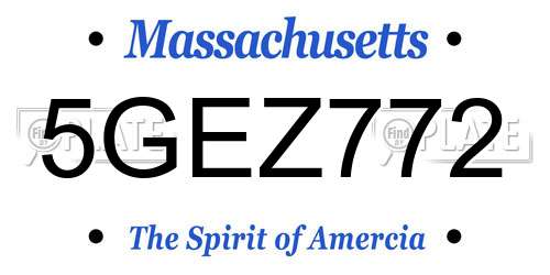 5GEZ772 Massachusetts License Plate