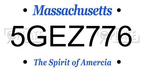 5GEZ776 Massachusetts License Plate
