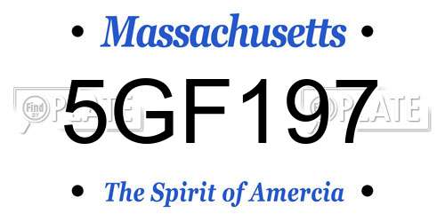 5GF197 Massachusetts License Plate