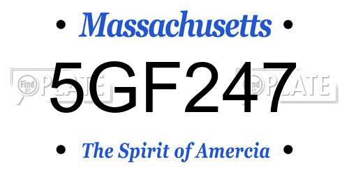 5GF247 Massachusetts License Plate