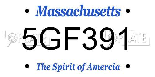 5GF391 Massachusetts License Plate