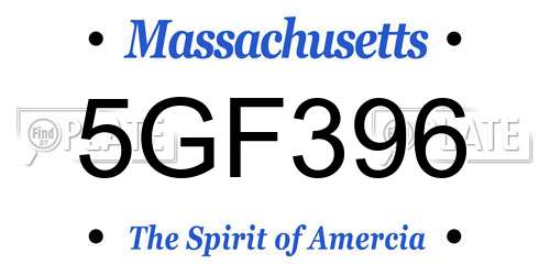 5GF396 Massachusetts License Plate