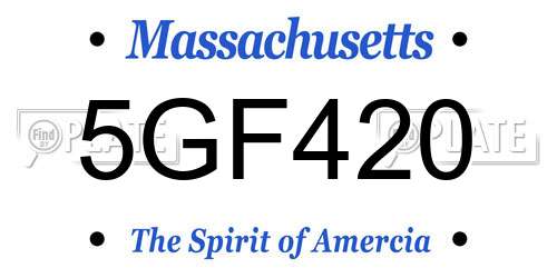 5GF420 Massachusetts License Plate
