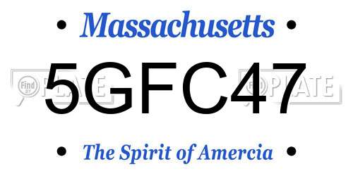 5GFC47 Massachusetts License Plate