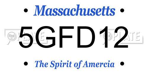 5GFD12 Massachusetts License Plate