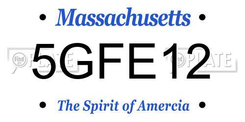 5GFE12 Massachusetts License Plate