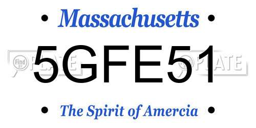 5GFE51 Massachusetts License Plate