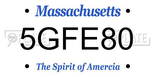 5GFE80 Massachusetts License Plate