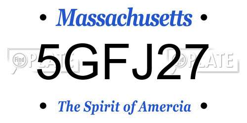 5GFJ27 Massachusetts License Plate