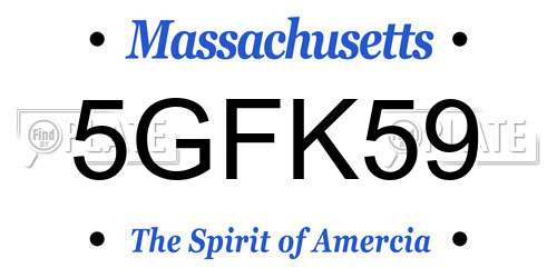 5GFK59 Massachusetts License Plate