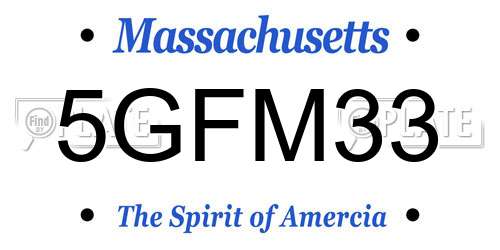 5GFM33 Massachusetts License Plate