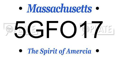 5GFO17 Massachusetts License Plate