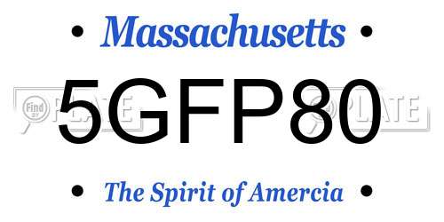 5GFP80 Massachusetts License Plate