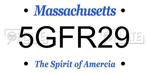5GFR29 Massachusetts License Plate