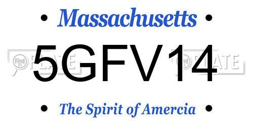 5GFV14 Massachusetts License Plate