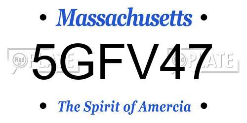 5GFV47 Massachusetts License Plate