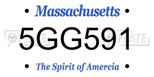 5GG591 Massachusetts License Plate
