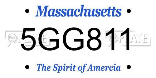 5GG811 Massachusetts License Plate
