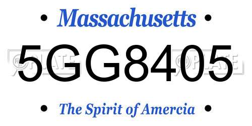 5GG8405 Massachusetts License Plate