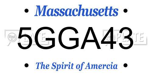 5GGA43 Massachusetts License Plate