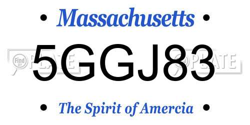 5GGJ83 Massachusetts License Plate