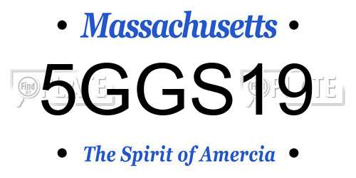 5GGS19 Massachusetts License Plate
