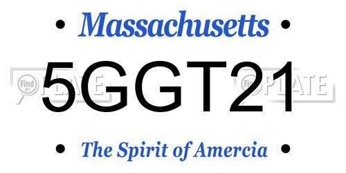 5GGT21 Massachusetts License Plate