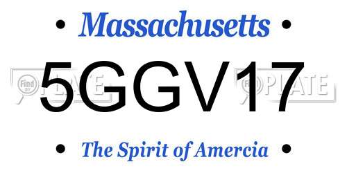 5GGV17 Massachusetts License Plate