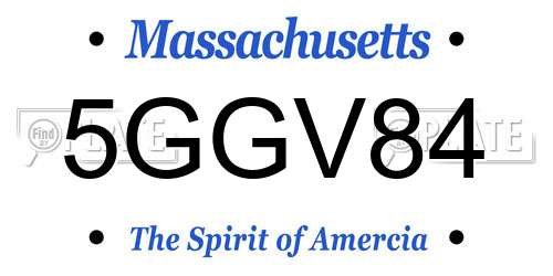 5GGV84 Massachusetts License Plate