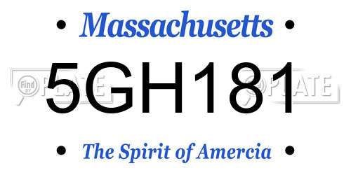 5GH181 Massachusetts License Plate