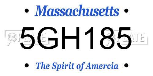 5GH185 Massachusetts License Plate