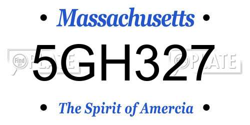 5GH327 Massachusetts License Plate