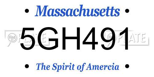 5GH491 Massachusetts License Plate