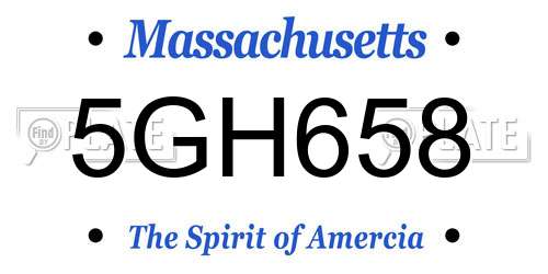 5GH658 Massachusetts License Plate