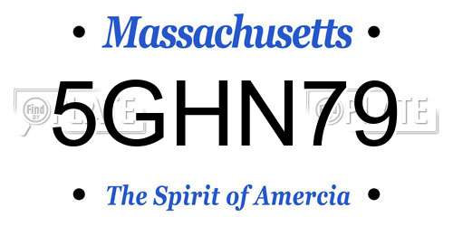 5GHN79 Massachusetts License Plate