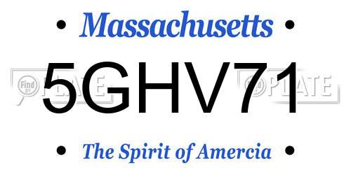 5GHV71 Massachusetts License Plate