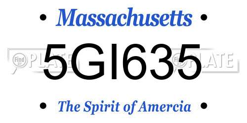 5GI635 Massachusetts License Plate