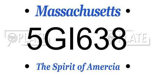 5GI638 Massachusetts License Plate