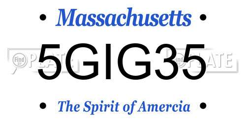 5GIG35 Massachusetts License Plate