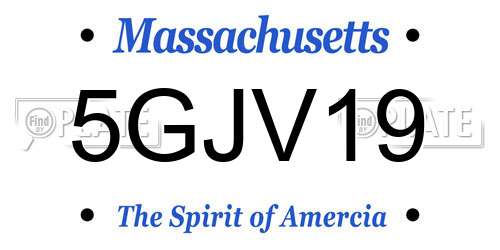5GJV19 Massachusetts License Plate