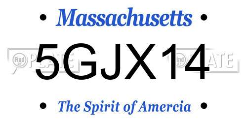 5GJX14 Massachusetts License Plate