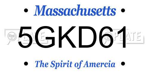 5GKD61 Massachusetts License Plate
