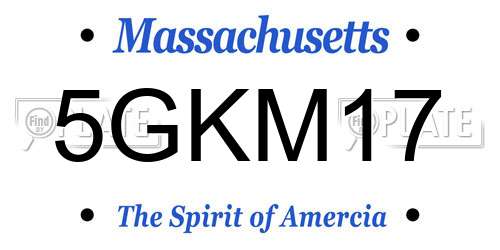5GKM17 Massachusetts License Plate