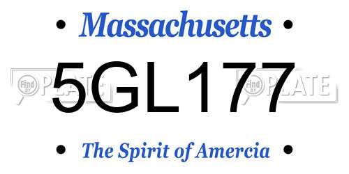 5GL177 Massachusetts License Plate