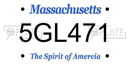 5GL471 Massachusetts License Plate